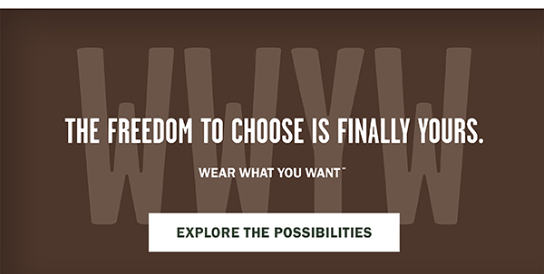 THE FREEDOM TO CHOOSE IS FINALLY YOURS EXPLORE TH EPOSSIBILITIES